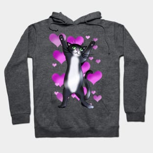 Black and white cat love Hoodie